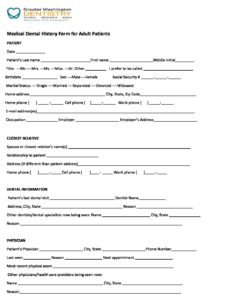 New Patient Form for Adults pdf